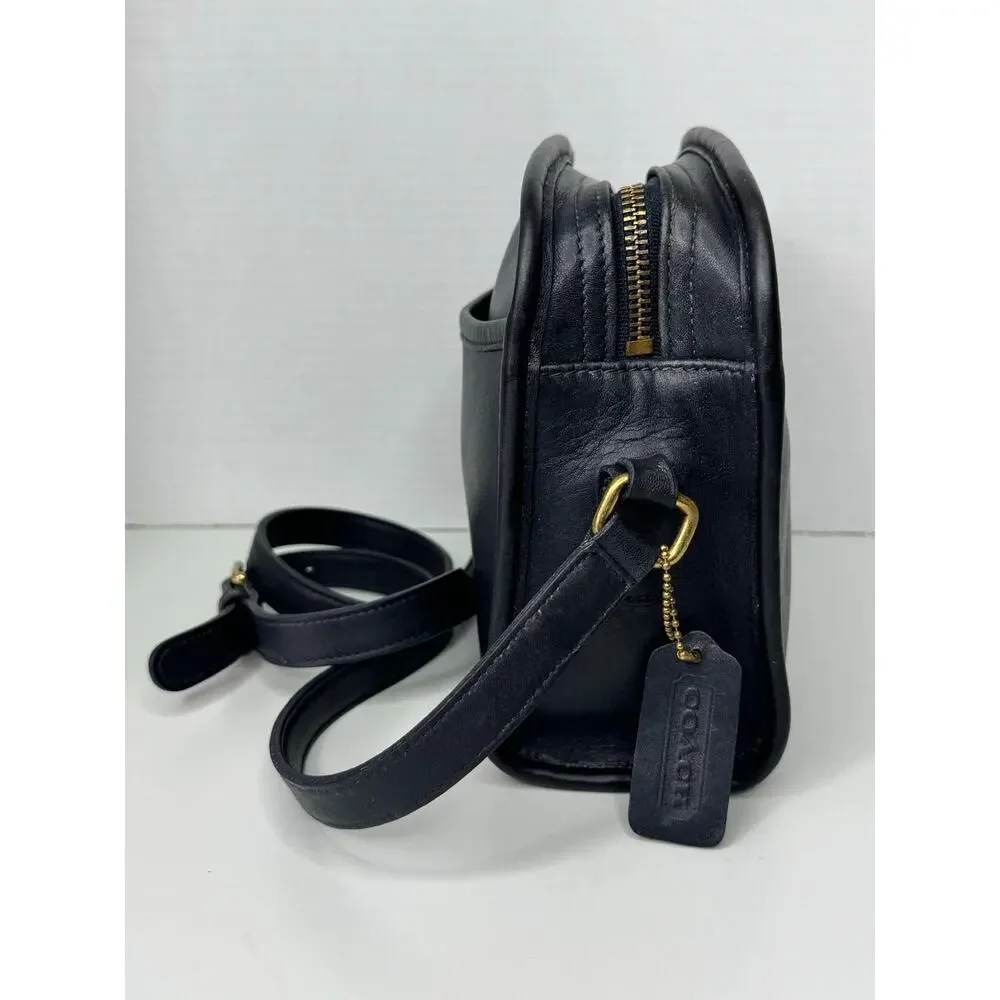 Vintage Coach Metropolis zip crossbody Shoulder Bag | Black Leather 9087